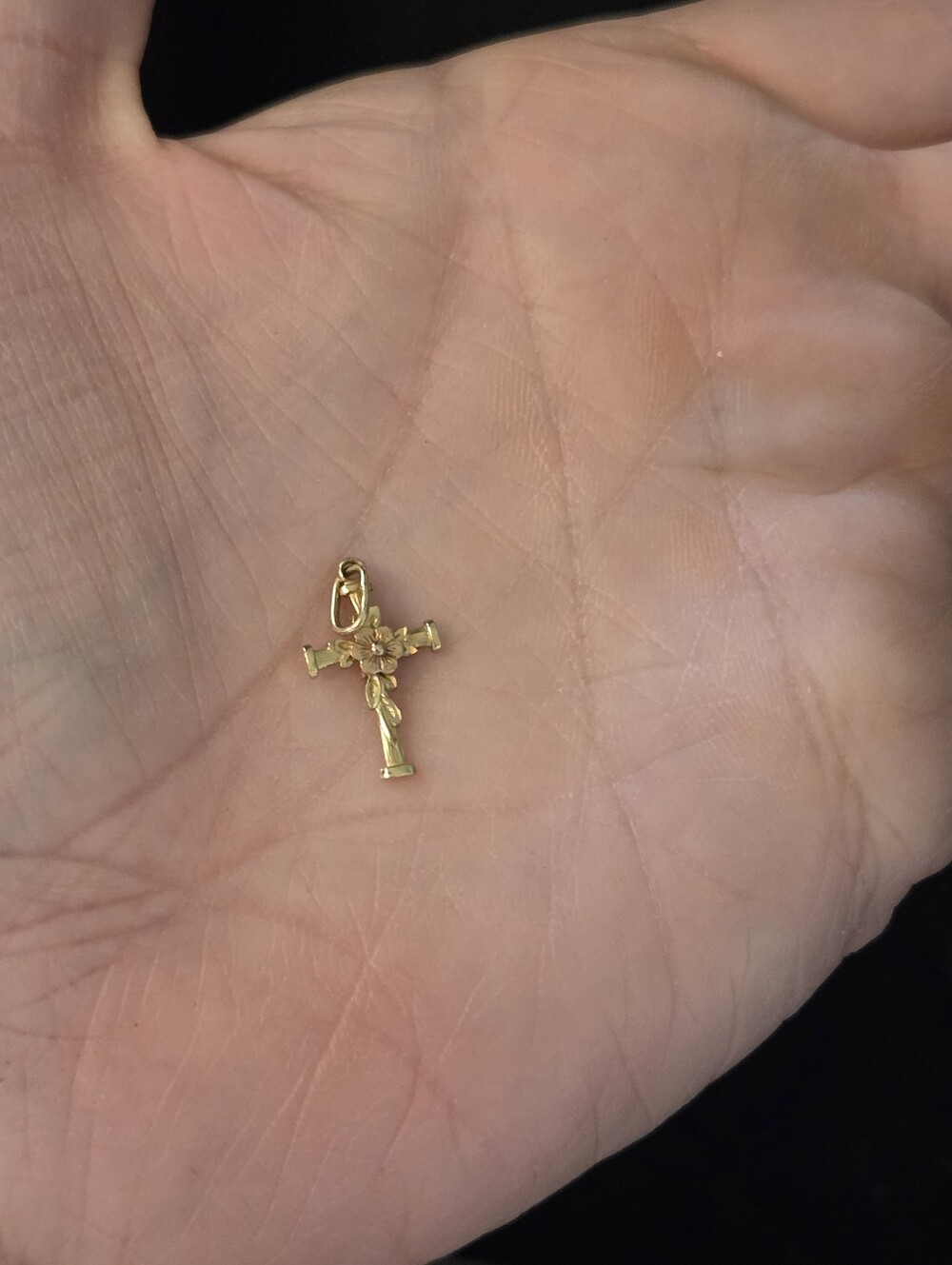 Tiny 14k GOLD Cross Pendant - Picture 3 of 5